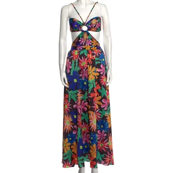 NWT Patbo Aster Halterneck Beach Dress Size Small Maxi Cut Out - Picture 3 of 8